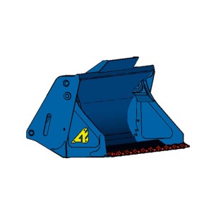 Dessin du godet multifonction d'ARDEN EQUIPMENT de profil