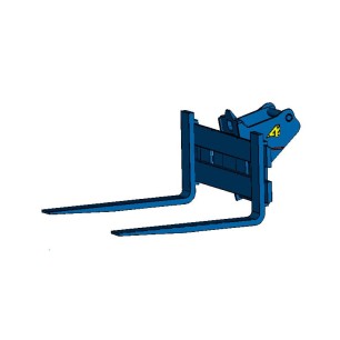 Dessin du lève palette chargeur d'ARDEN EQUIPMENT de profil