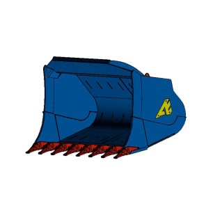 Dessin du godet chargeur ROC-C d'ARDEN EQUIPMENT de profil