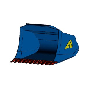 Dessin du godet chargeur heavy duty d'ARDEN EQUIPMENT de profil