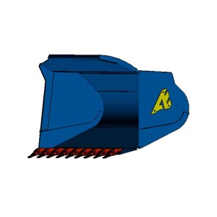 Dessin du godet chargeur general purpose d'ARDEN EQUIPMENT de profil